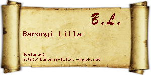Baronyi Lilla névjegykártya